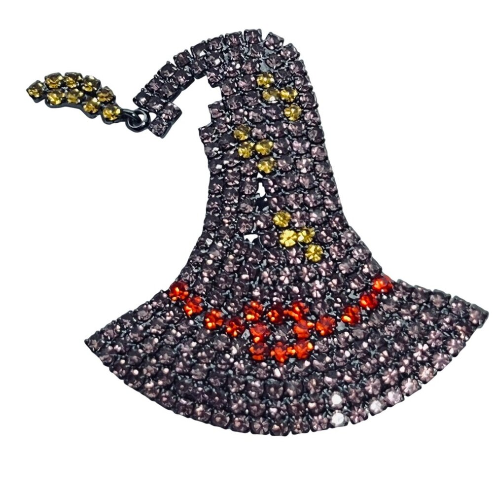 Von Maur Cescabelle Rhinestone Witch Hat Brooch With Articulating Hat Tip (5963) - Picture 4 of 6